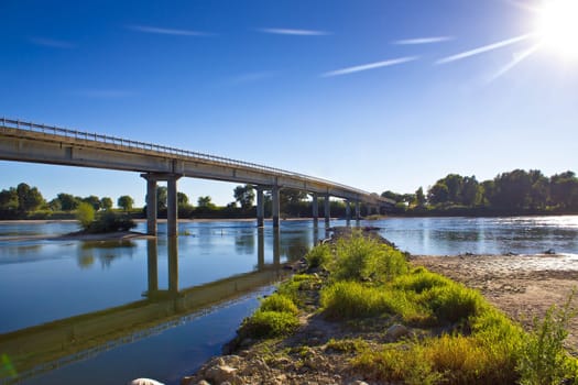 Drava river bridge in Podravina, Croatia