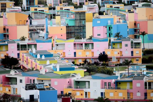 city of a lot of colorful houses