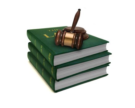 Stack of Law Books and Gavel