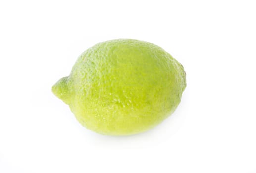 green lime fruit isolated on white background