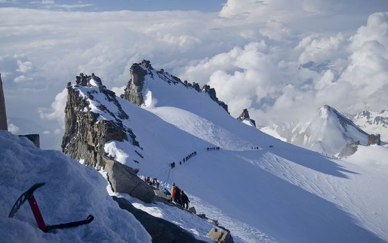 Gran Paradiso peak (4061m) landscape in Alps