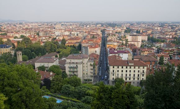 wide Cityscape of Bergamo, Italy