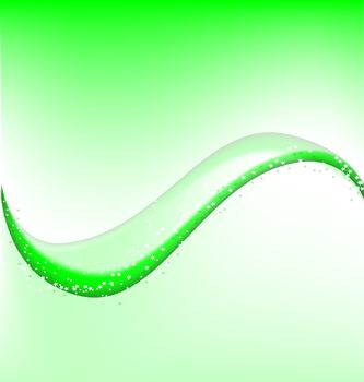 Fancy green wave, vector illustration