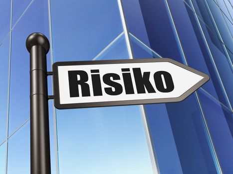 Business concept: Risiko(german) on Building background, 3d render