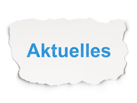 News concept: torn paper with words Aktuelles (german) on Paper background, 3d render