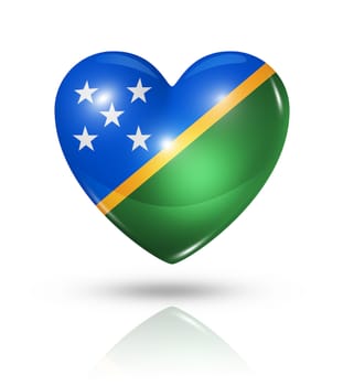 Love Solomon Islands symbol. 3D heart flag icon isolated on white with clipping path