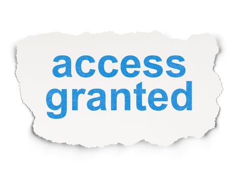 Safety concept: torn paper with words Access Granted on Paper background, 3d render