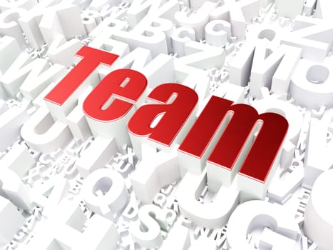 Business concept: Team on alphabet  background, 3d render