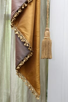Close up elegance curtain and tassel