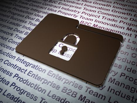 Finance concept:  Folder on Business background, 3d render