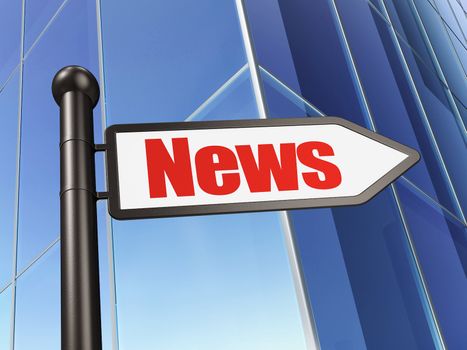 News concept: News on Building background, 3d render