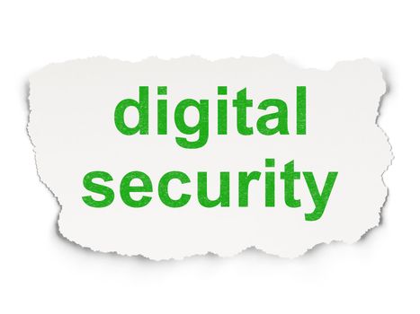 Safety concept: torn paper with words Digital Security on Paper background, 3d render