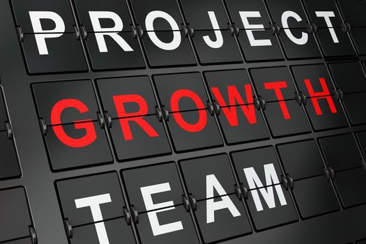 Finance concept: Growth on airport board background, 3d render