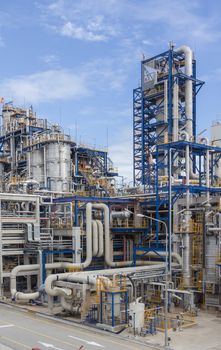 Big structure of petrochemical plant wit blue sky
