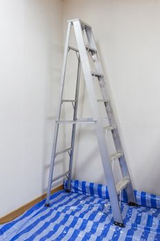 Aluminum Ladder for repair air duct above ceiling