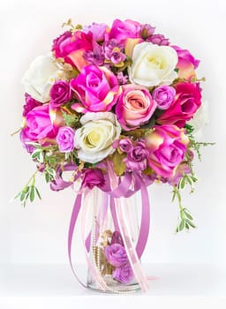 Bouquet of roses in a vase