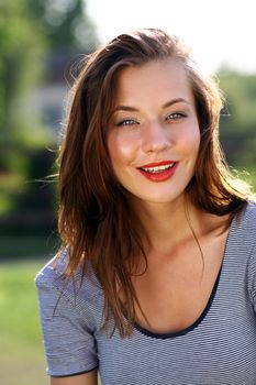 Portrait of beautiful woman outdoor