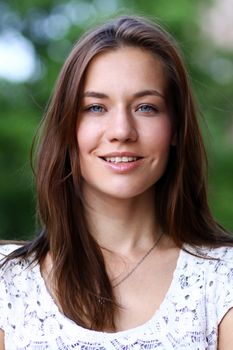 Portrait of beautiful woman outdoor