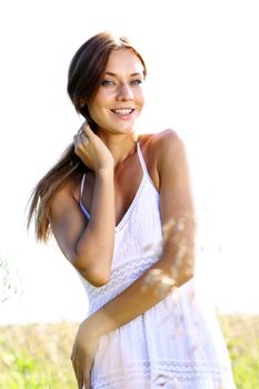 Portrait of beautiful woman outdoor