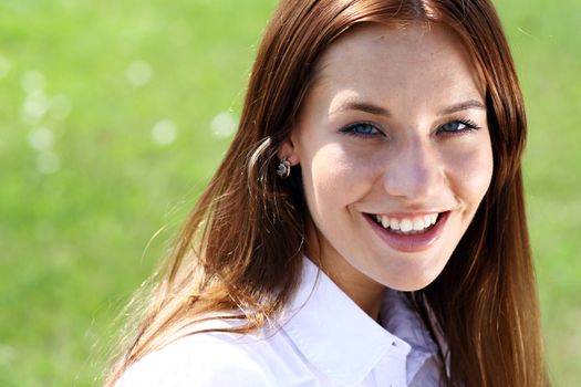 Portrait of beautiful woman outdoor