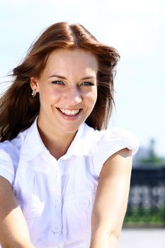 Portrait of beautiful woman outdoor