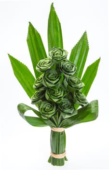 Green flower made by pandan leaf