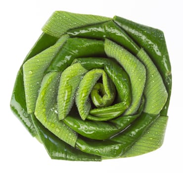 Green flower made by pandan leaf