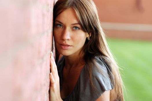 Portrait of beautiful woman outdoor