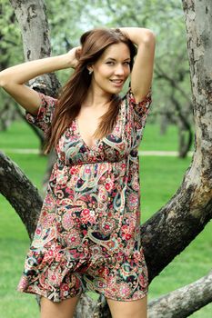 Portrait of beautiful woman outdoor