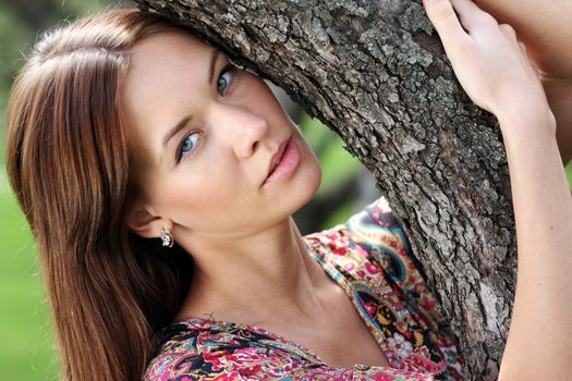 Portrait of beautiful woman outdoor