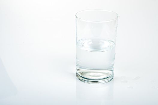 An image of half water glass
