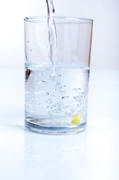 An image of half water glass
