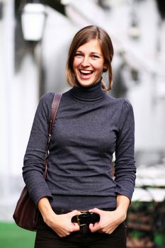 Portrait of beautiful woman outdoor