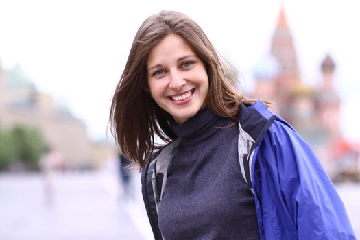 Portrait of beautiful woman outdoor