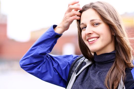 Portrait of beautiful woman outdoor
