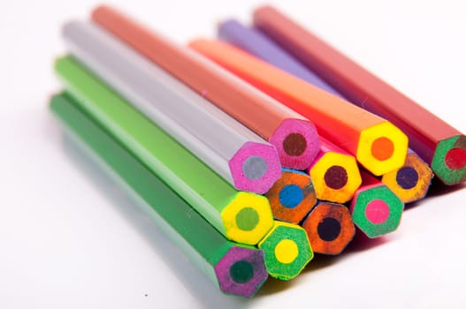 An image of colored pencil on white background