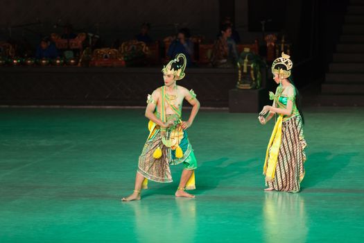 YOGYAKARTA, INDONESIA - SEP 12: Ramayana Ballet show at Prambanan temple on SEP 12, 2012  in Yogyakarta, Indonesia. It is based on epic Hindu poem and represents Javanese style, culture and music.