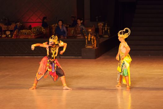 YOGYAKARTA, INDONESIA - SEP 12: Ramayana Ballet show at Prambanan temple on SEP 12, 2012  in Yogyakarta, Indonesia. It is based on epic Hindu poem and represents Javanese style, culture and music.