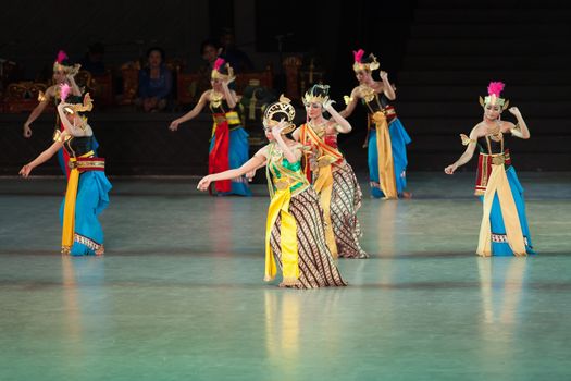 YOGYAKARTA, INDONESIA - SEP 12: Ramayana Ballet show at Prambanan temple on SEP 12, 2012  in Yogyakarta, Indonesia. It is based on epic Hindu poem and represents Javanese style, culture and music.