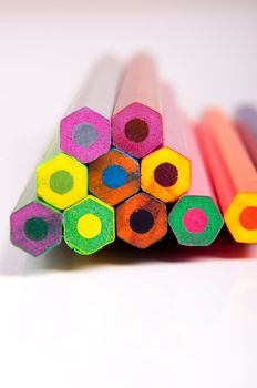 An image of colored pencil on white background
