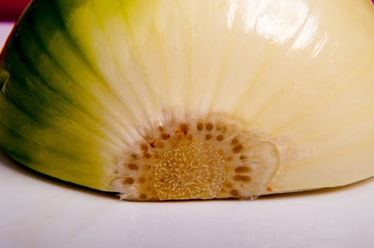 An image of close up onion isolated