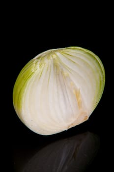 An image of close up onion isolated