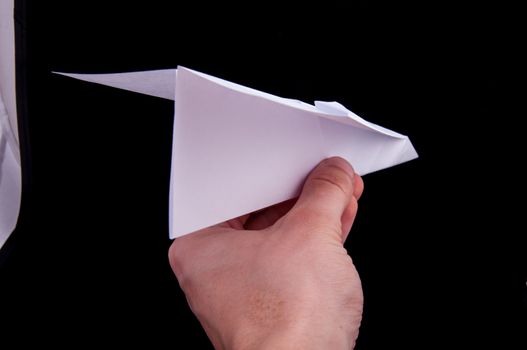 An image of origami plane isolated