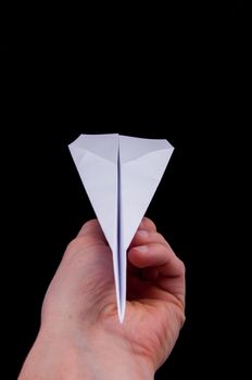 An image of origami plane isolated