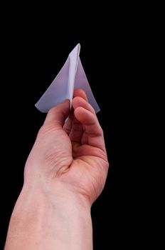 An image of origami plane isolated