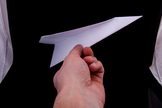 An image of origami plane isolated