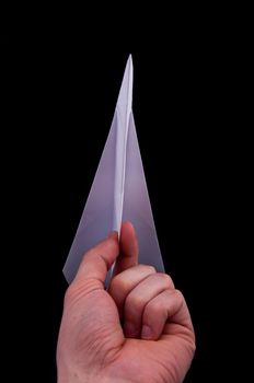 An image of origami plane isolated