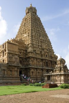 Brihadishvera Hindu Temple in the city of Thanjavur (Tanjore) in the Tamil Nadu region of India.
