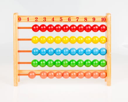 Colorful abacus on isolated white