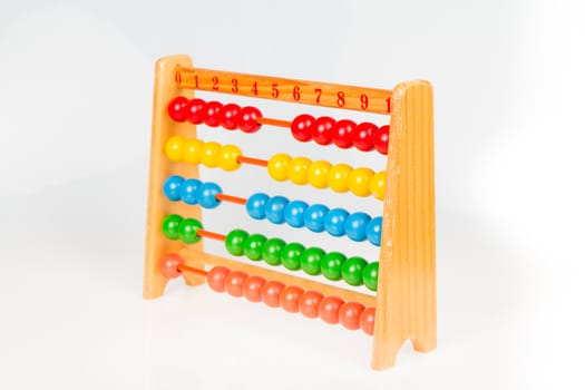 Colorful abacus on isolated white